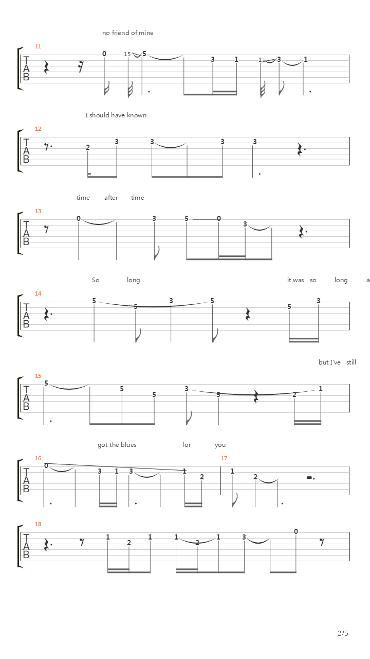 Still Got The Blues吉他谱
