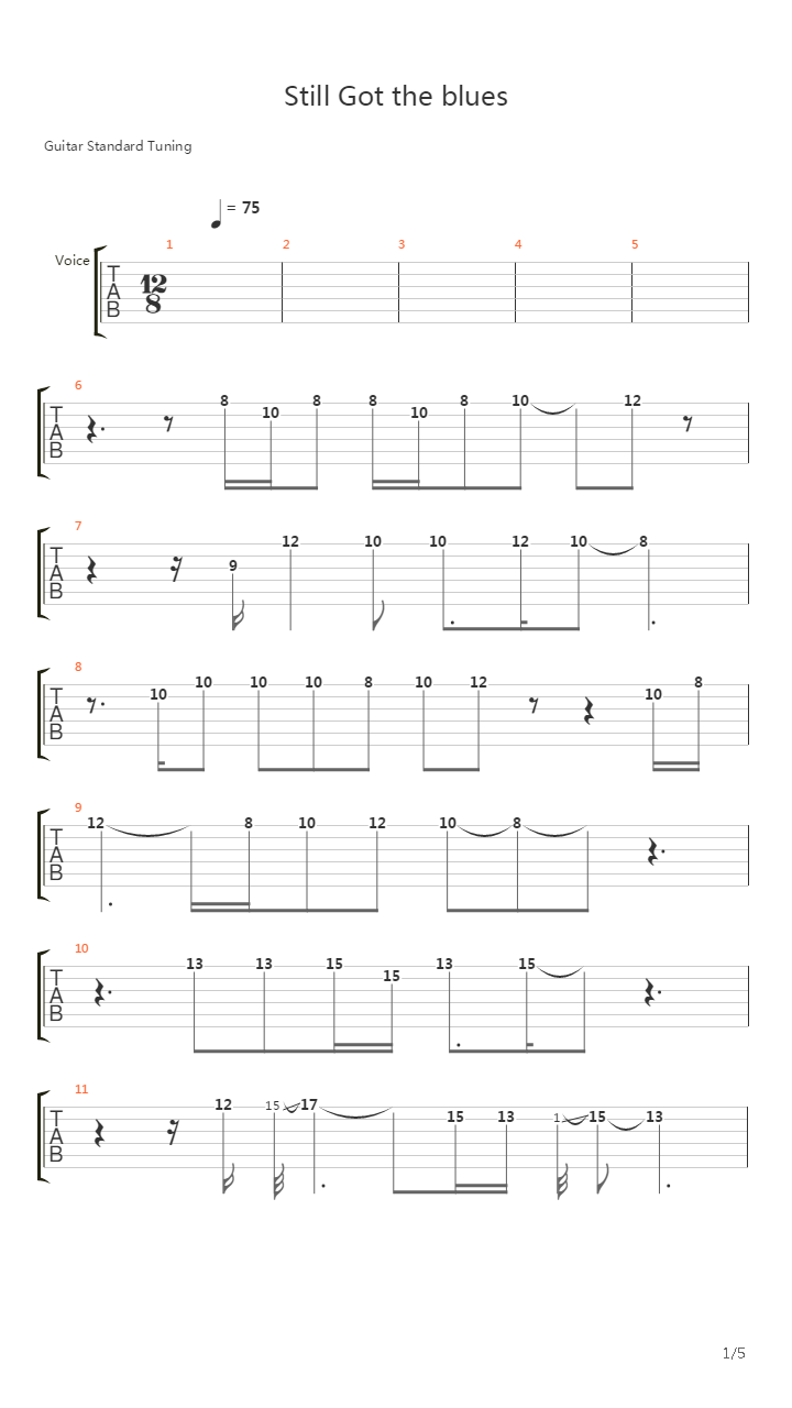 Still Got The Blues吉他谱