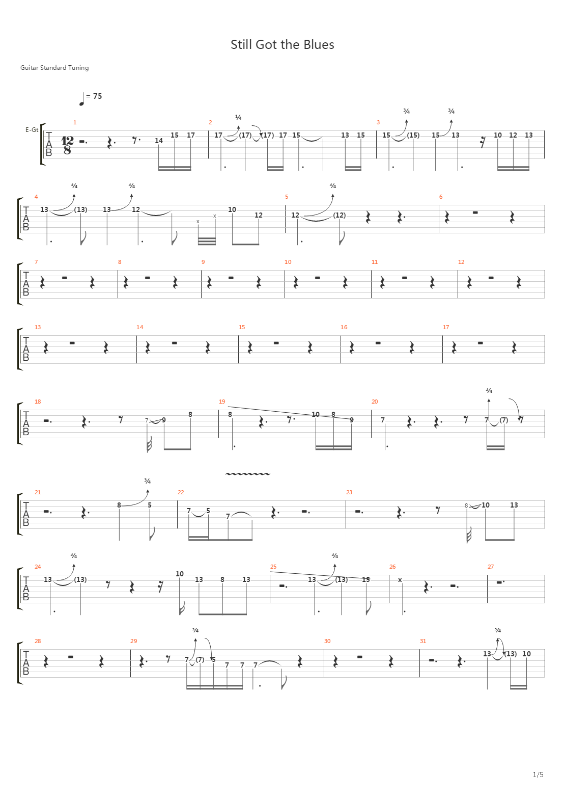 Still Got The Blues吉他谱