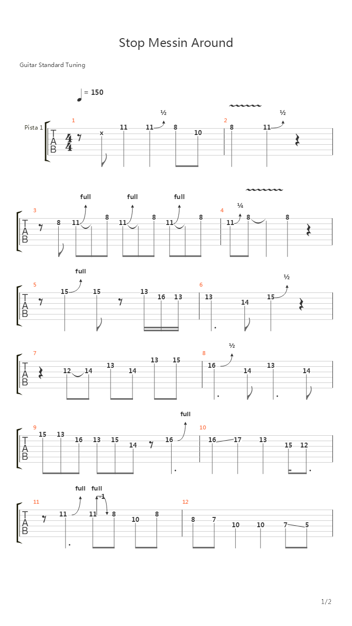 Stop Messin Around吉他谱