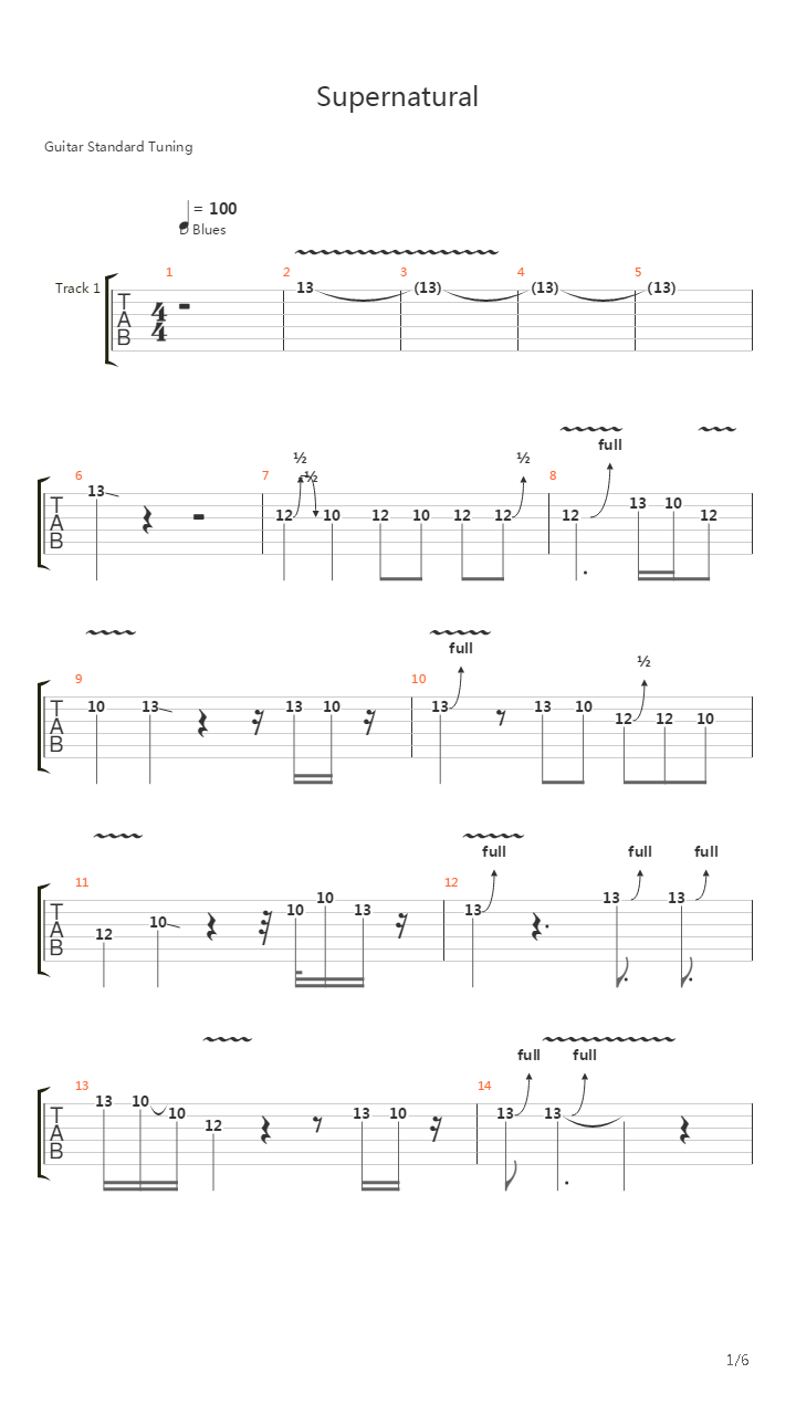 Supernatural吉他谱