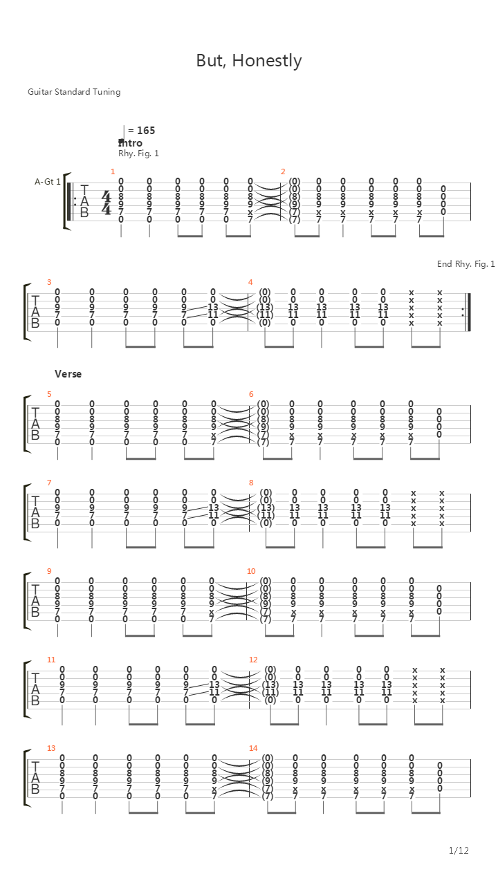 But Honestly吉他谱