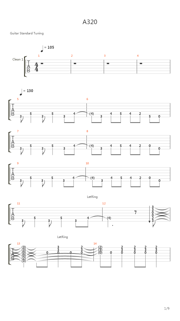A320吉他谱