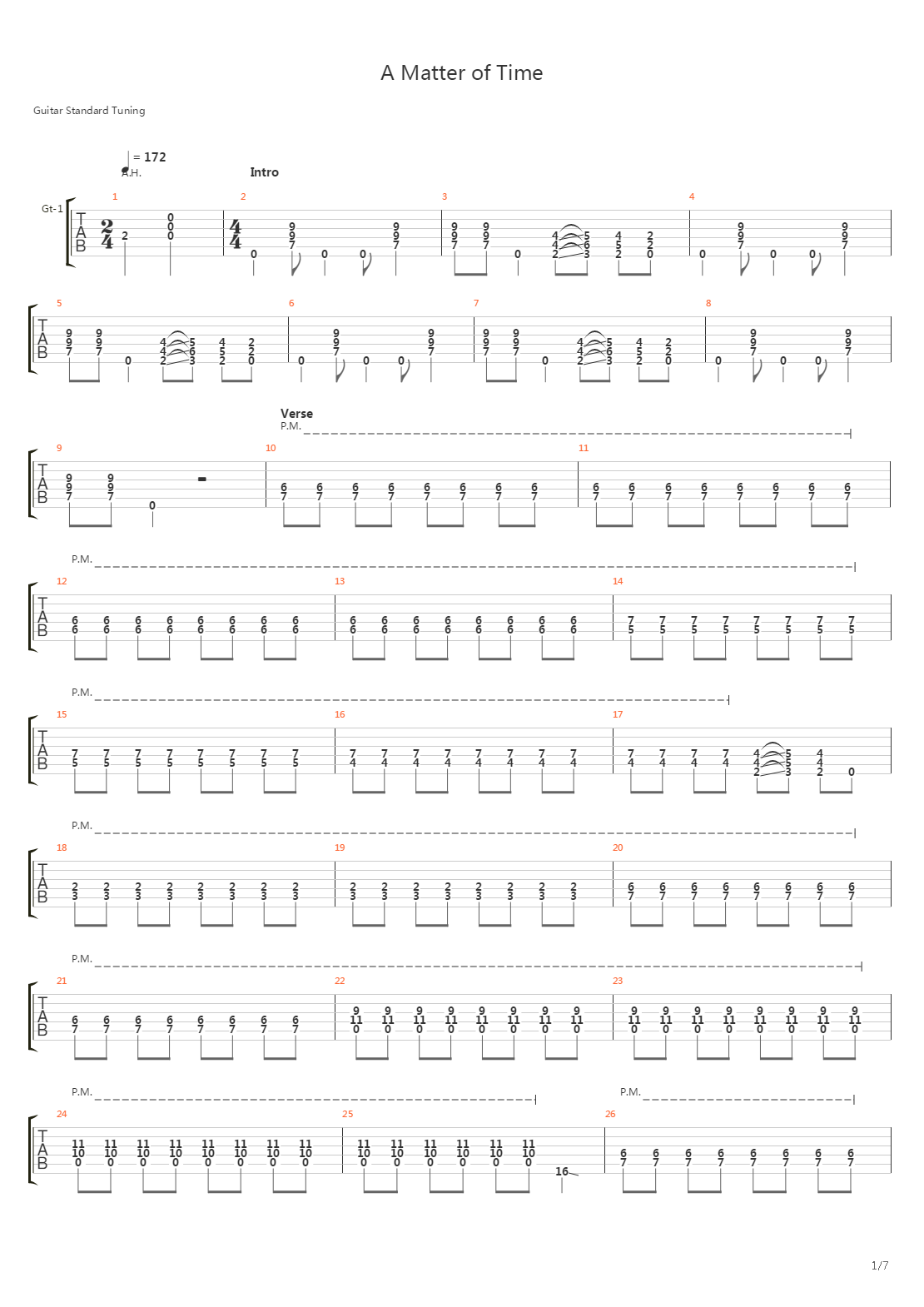 A Matter Of Time吉他谱