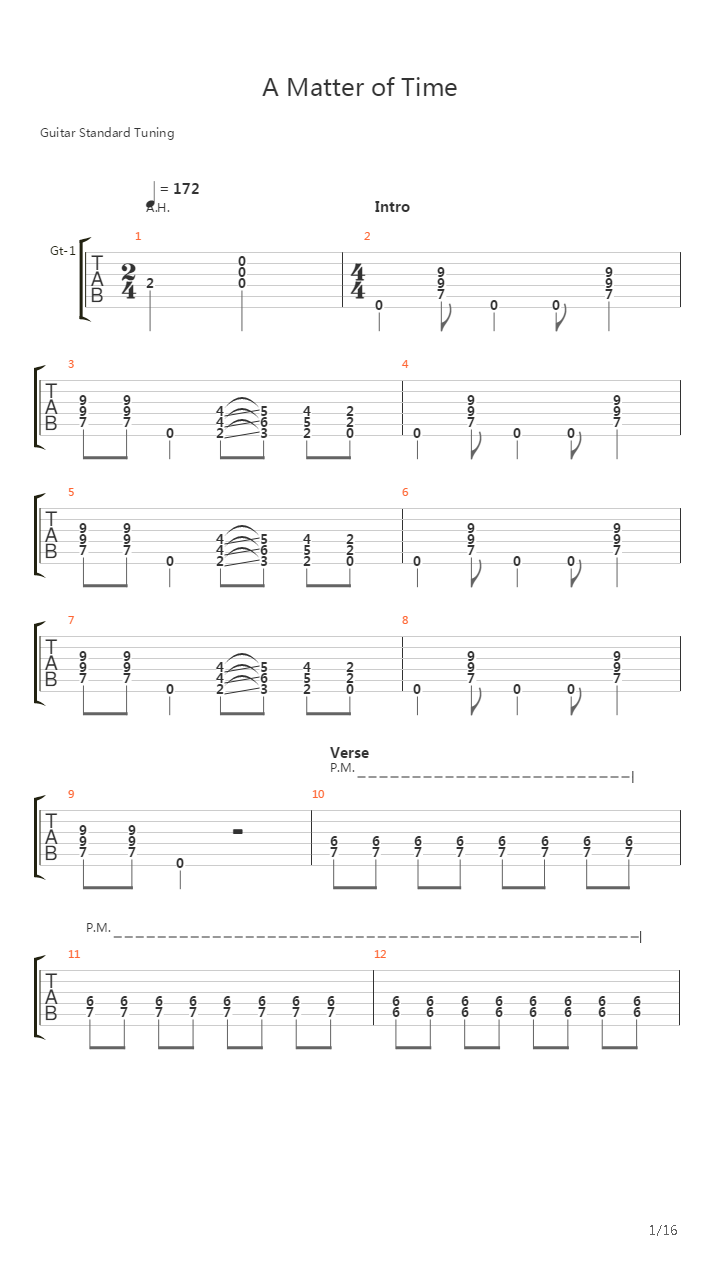 A Matter Of Time吉他谱