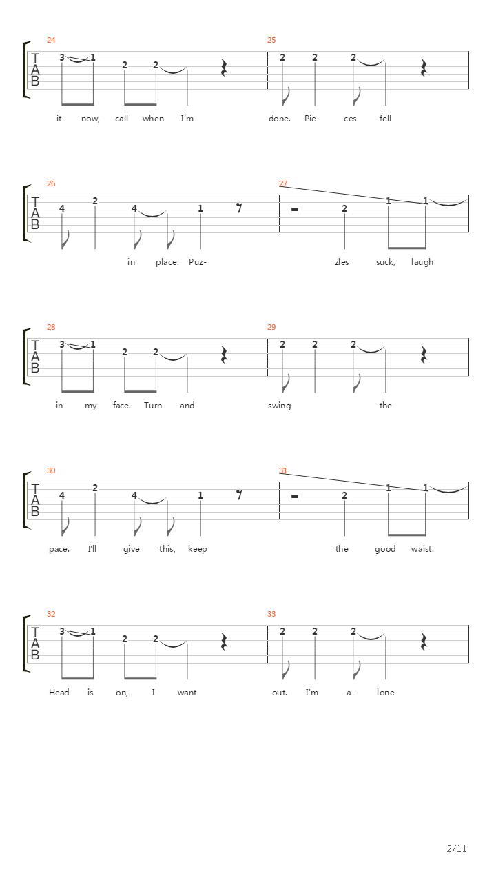 Alone And Easy Target吉他谱