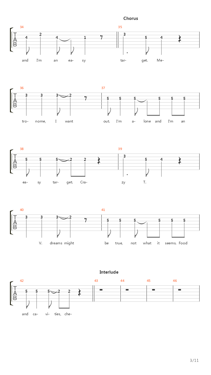 Alone And Easy Target吉他谱