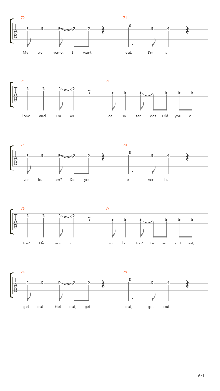 Alone And Easy Target吉他谱