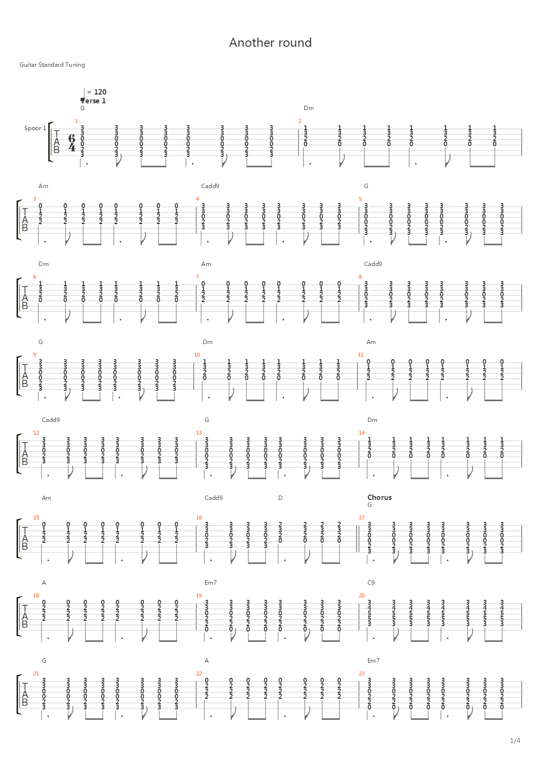 Another Round吉他谱