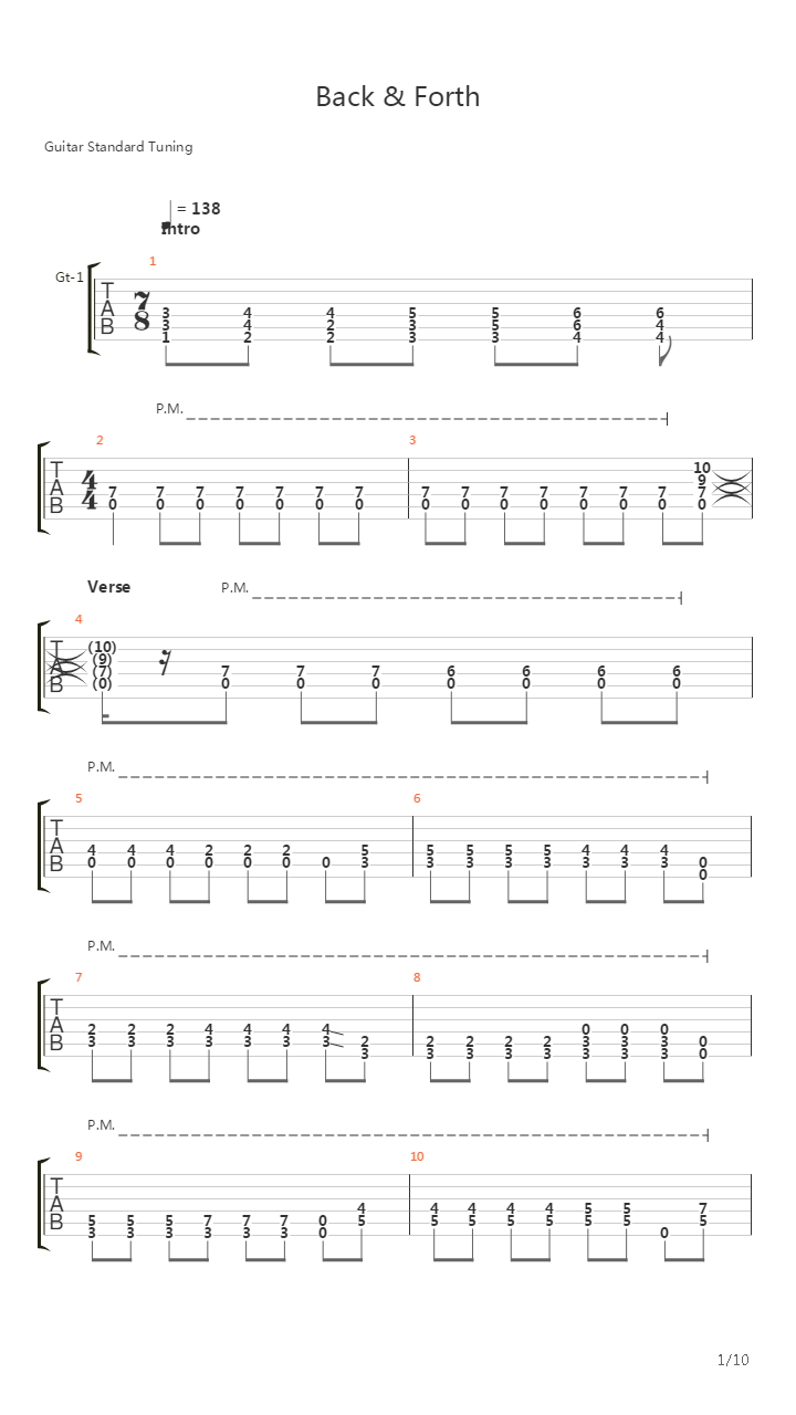 Back And Forth吉他谱