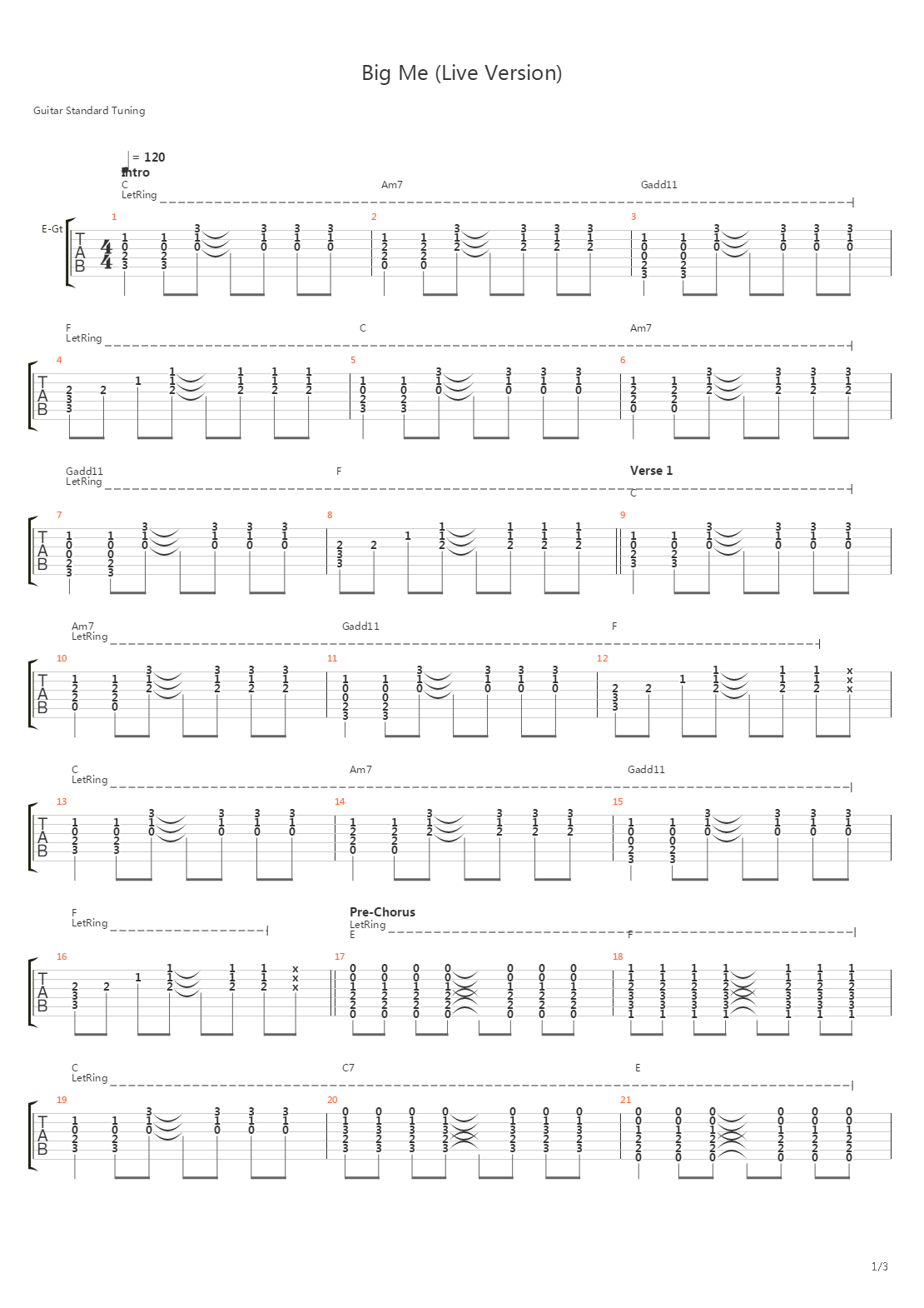 Big Me吉他谱