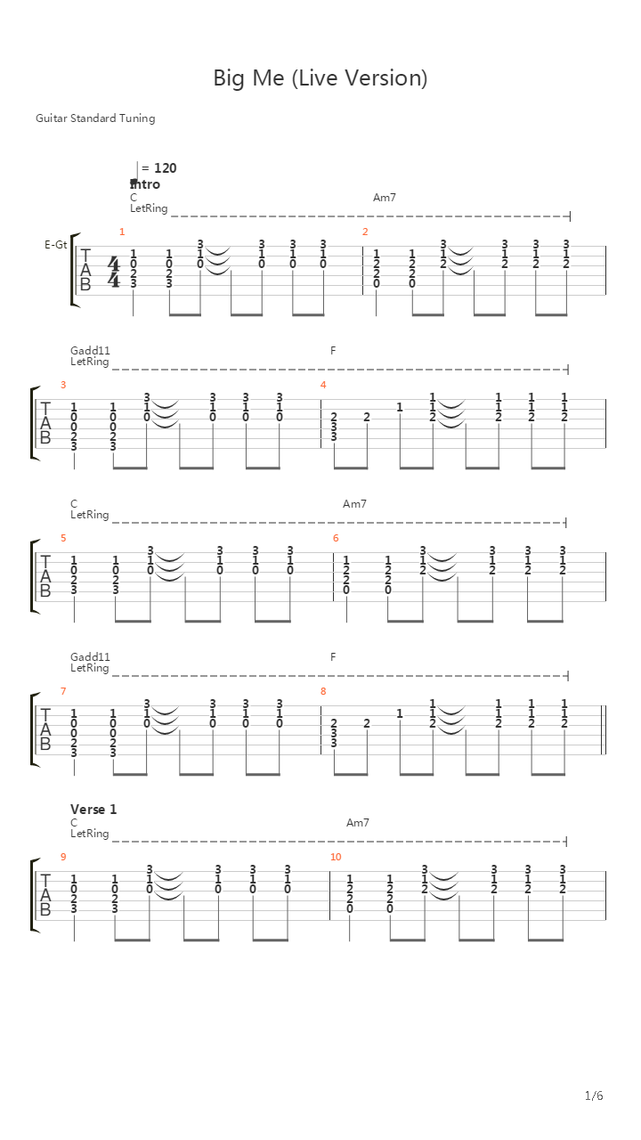 Big Me吉他谱