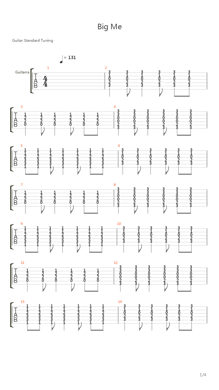 Big Me吉他谱
