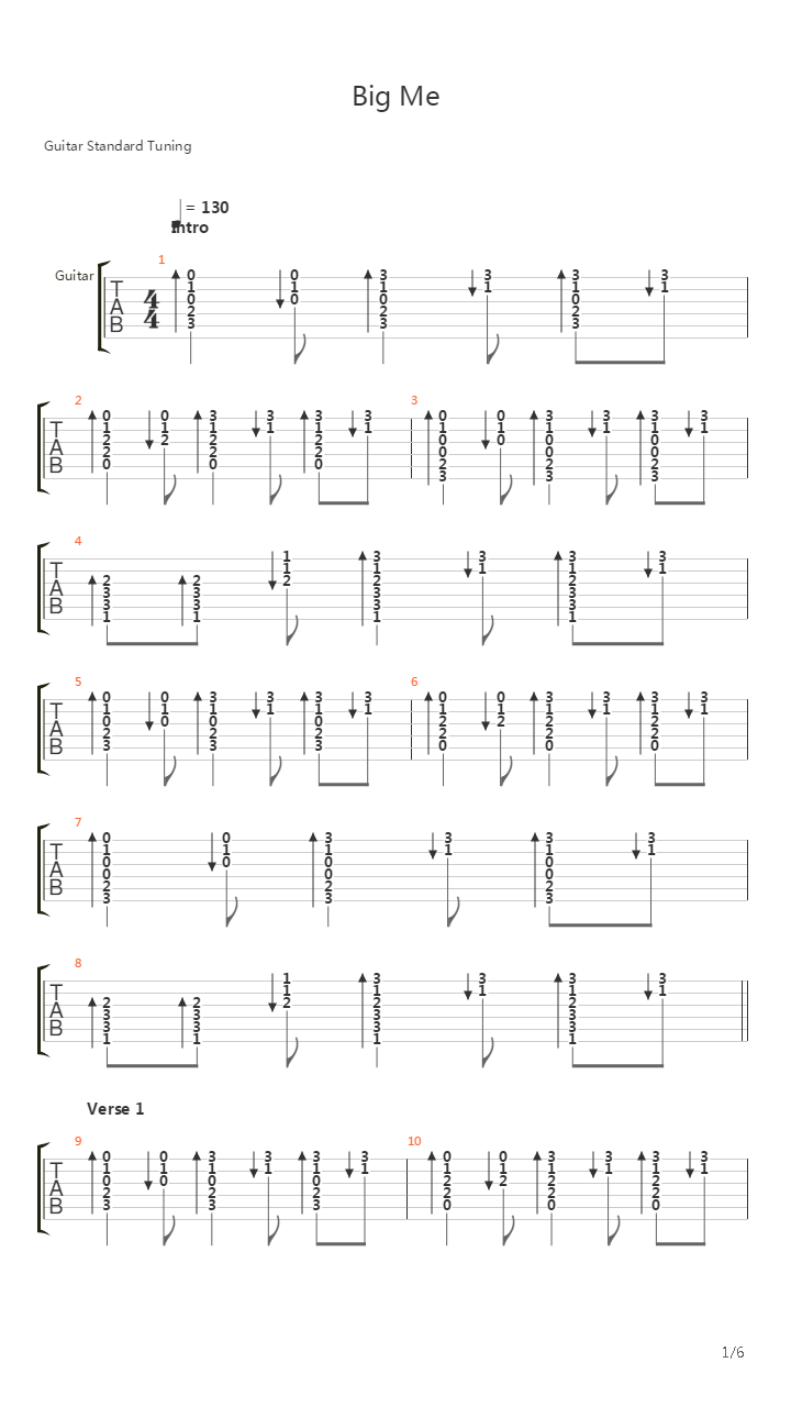 Big Me吉他谱