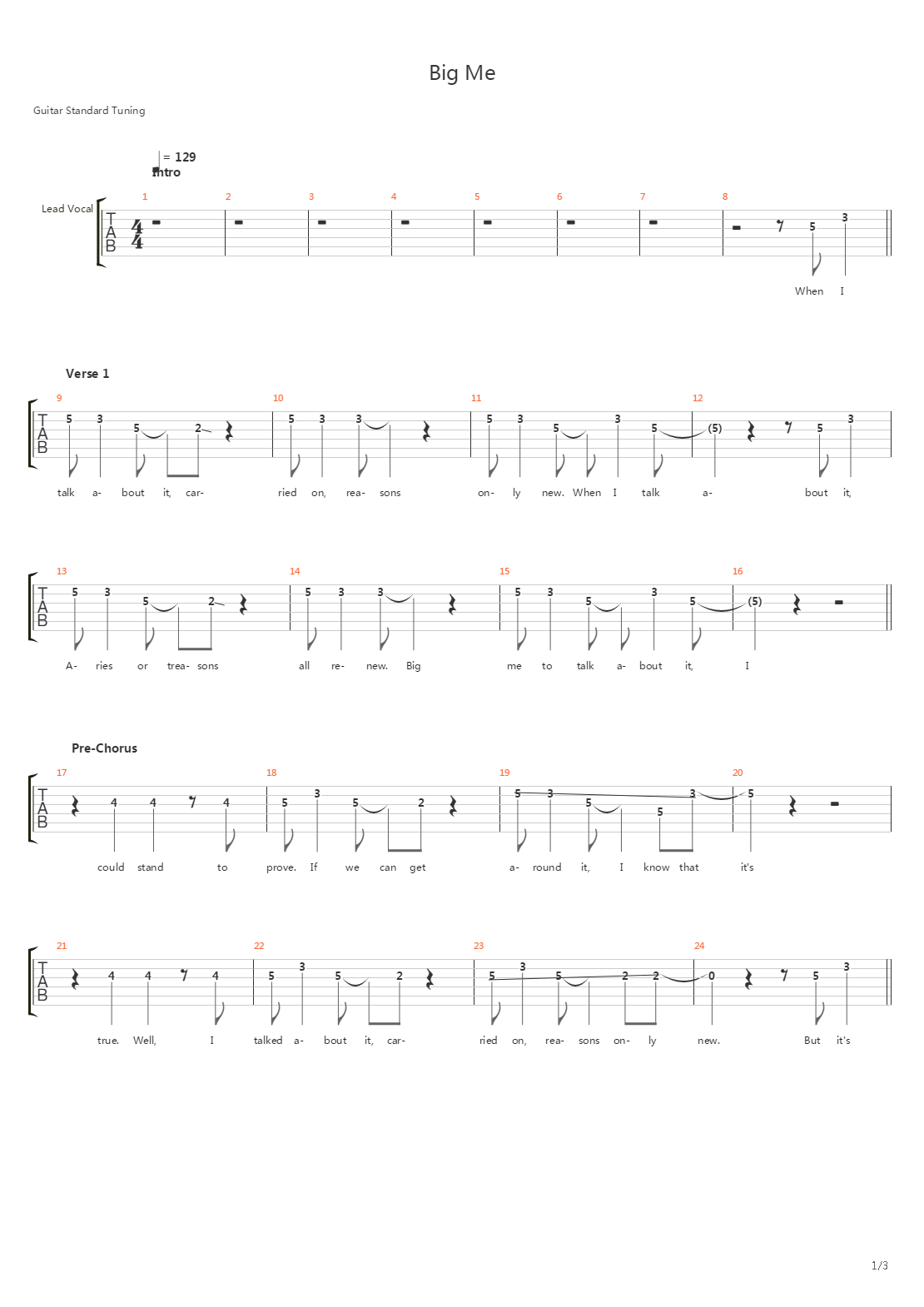 Big Me吉他谱