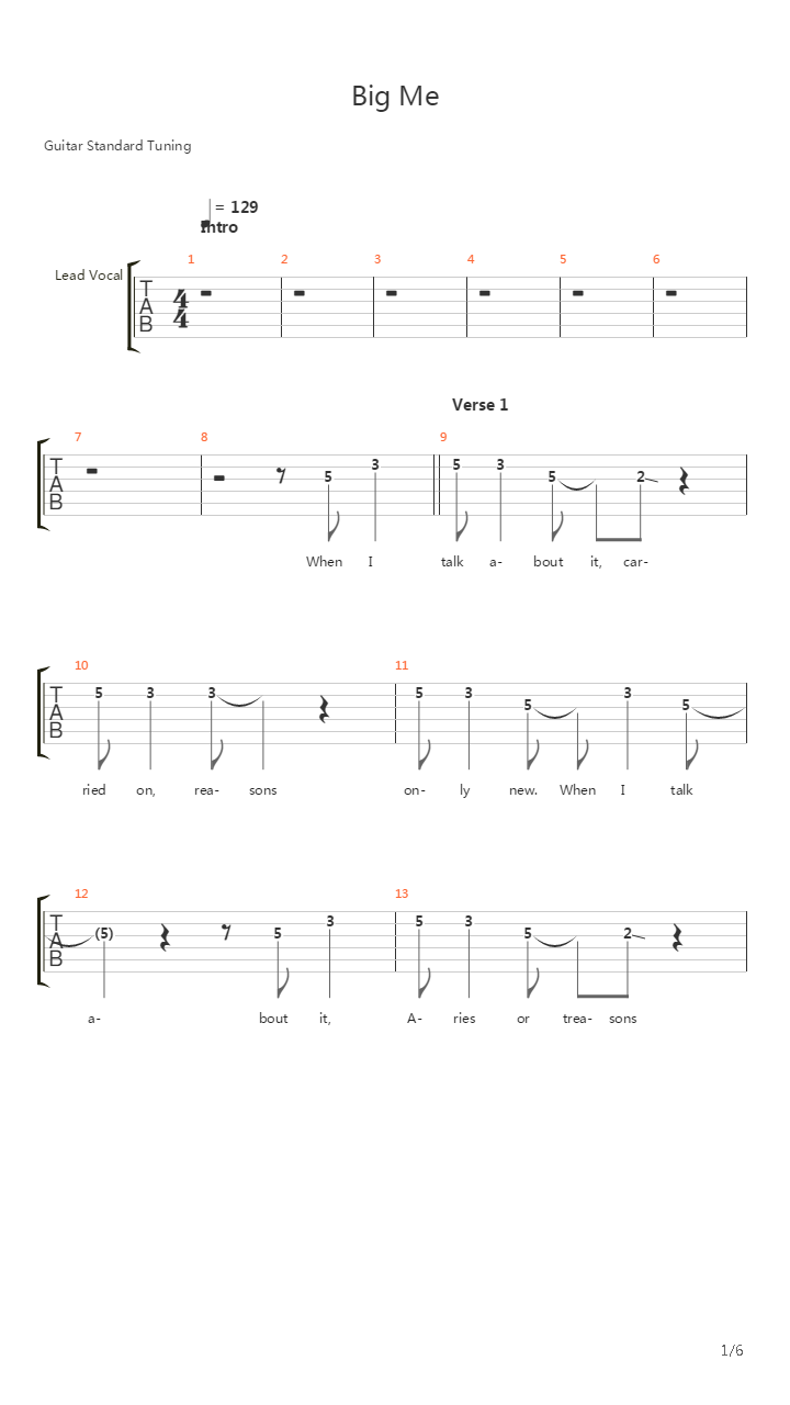 Big Me吉他谱