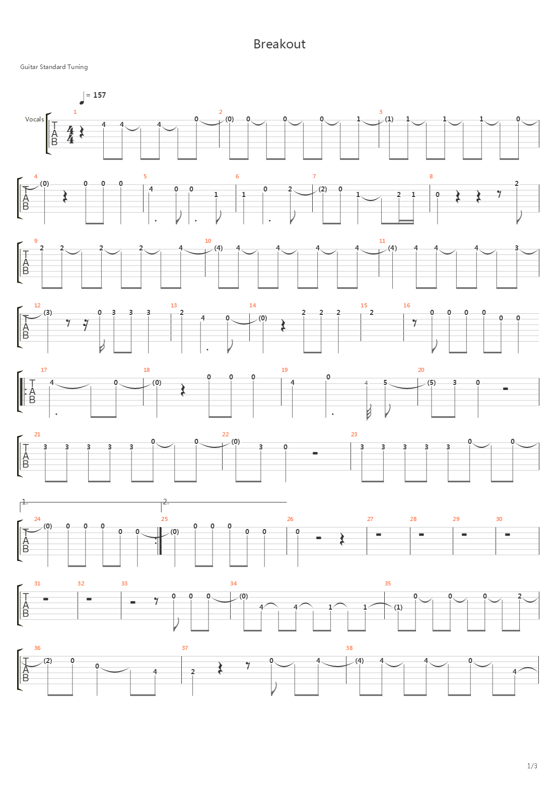 Breakout吉他谱