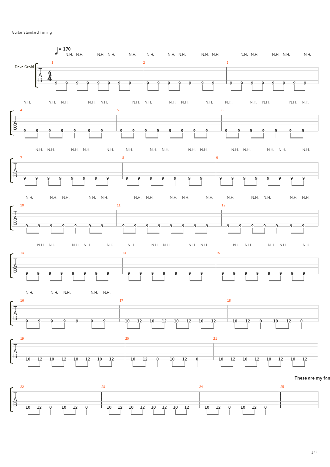 Bridge Burning吉他谱