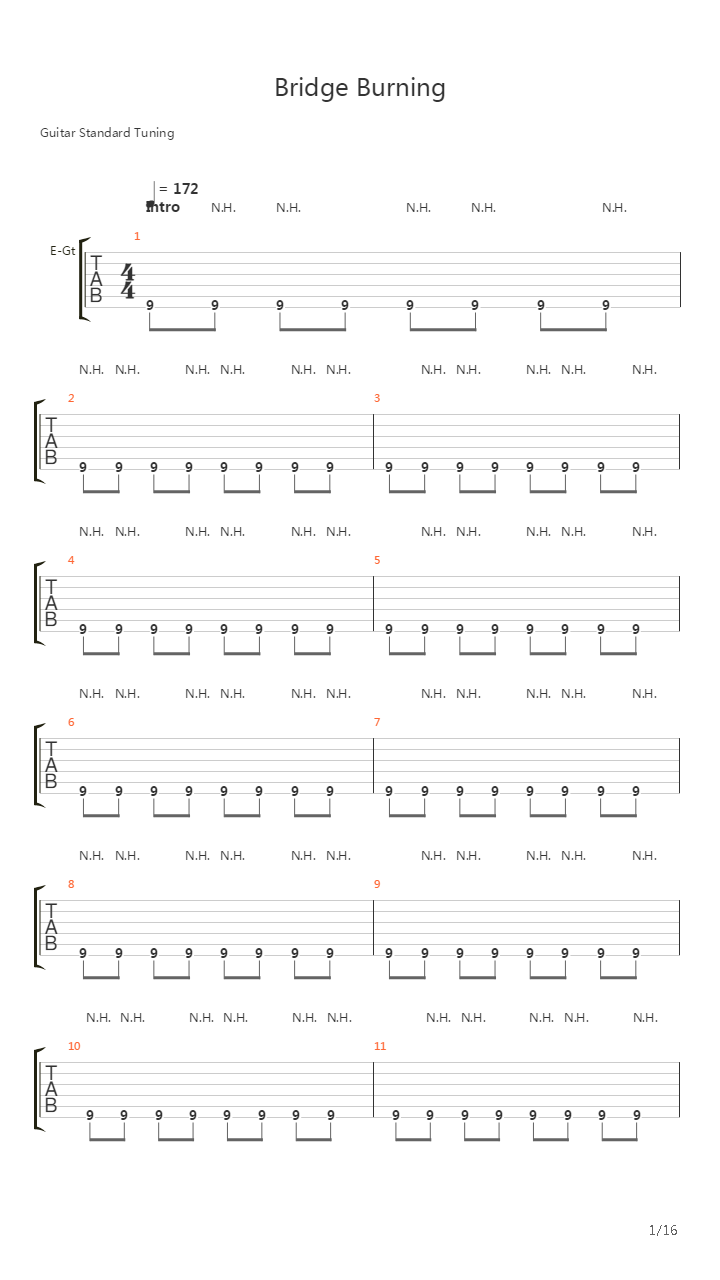 Bridge Burning吉他谱