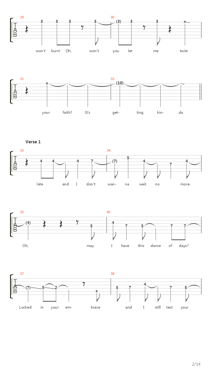 Bridge Burning吉他谱