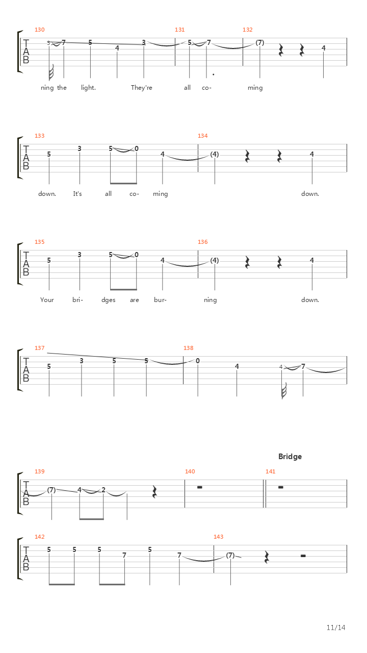 Bridge Burning吉他谱