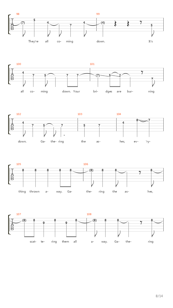 Bridge Burning吉他谱