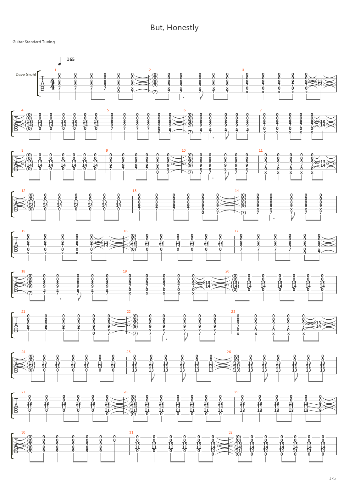 But Honestly吉他谱