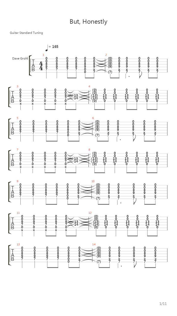 But Honestly吉他谱