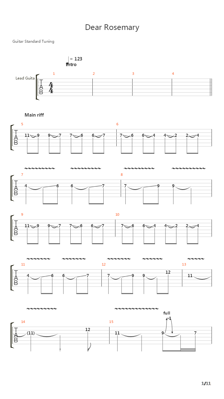 Dear Rosemary吉他谱