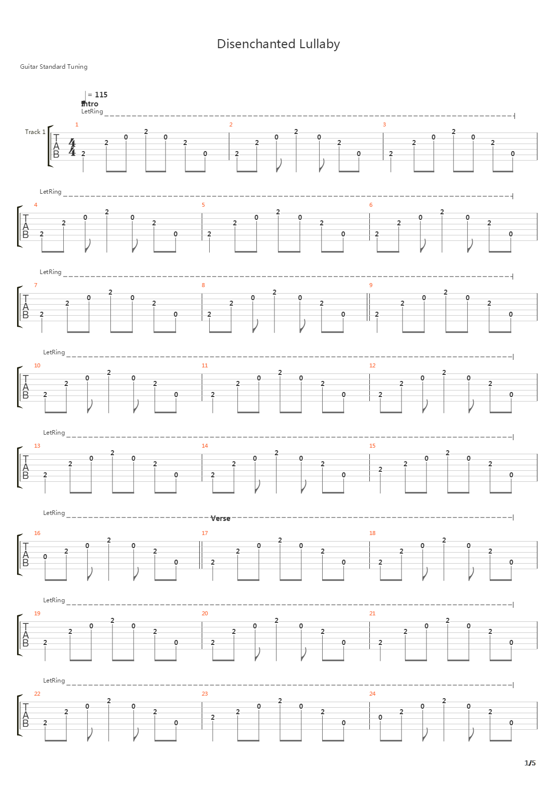 Disenchanted Lullaby吉他谱