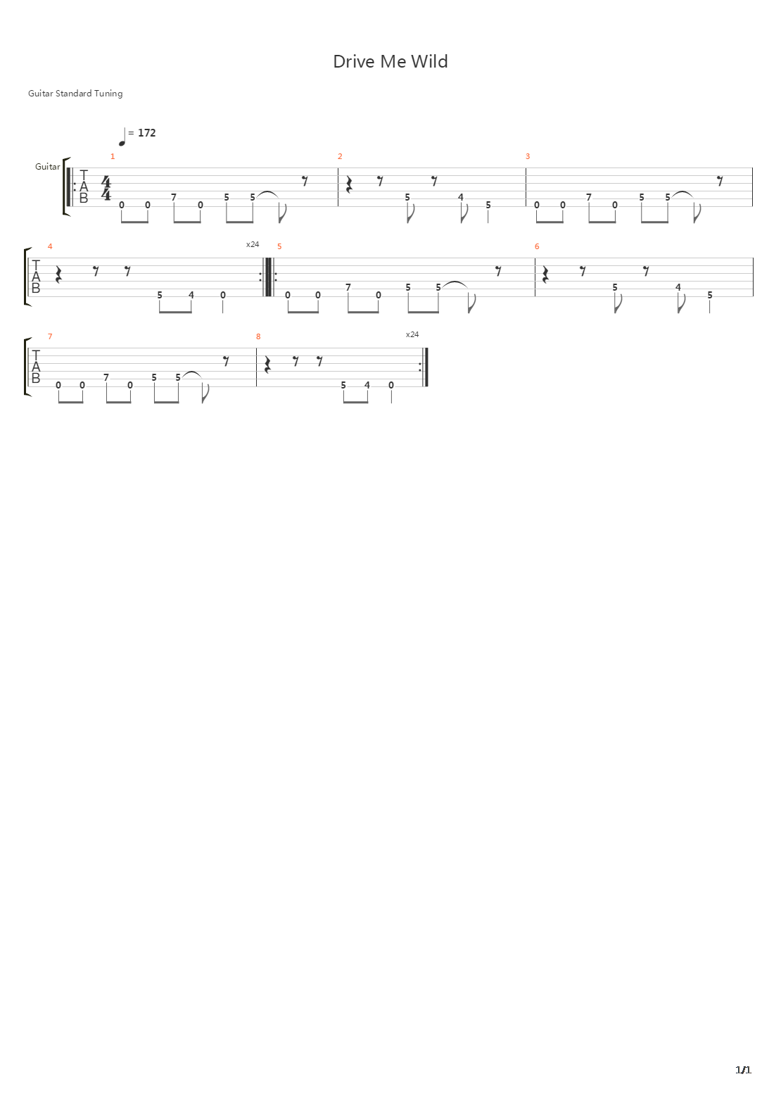 Drive Me Wild吉他谱