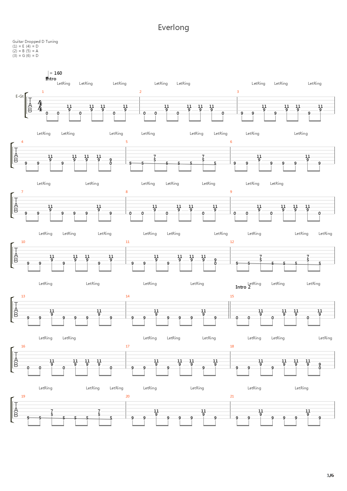Everlong吉他谱