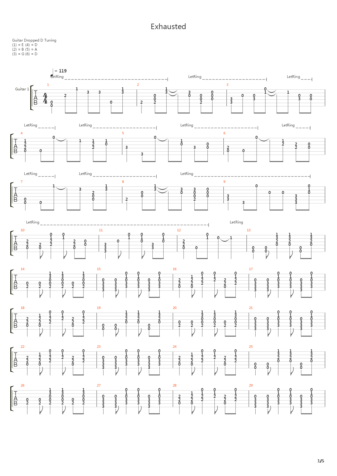 Exhausted吉他谱