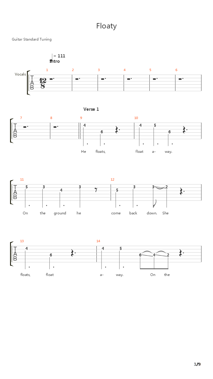 Floaty吉他谱