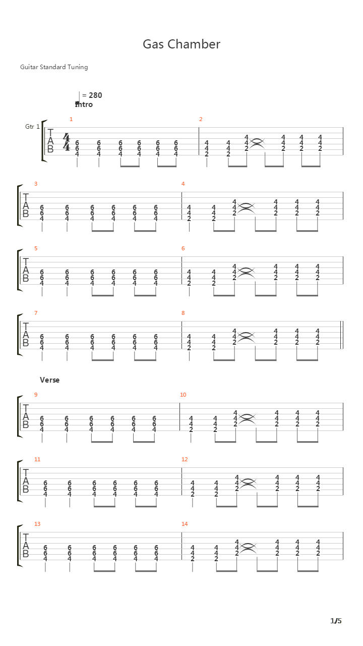 Gas Chamber吉他谱