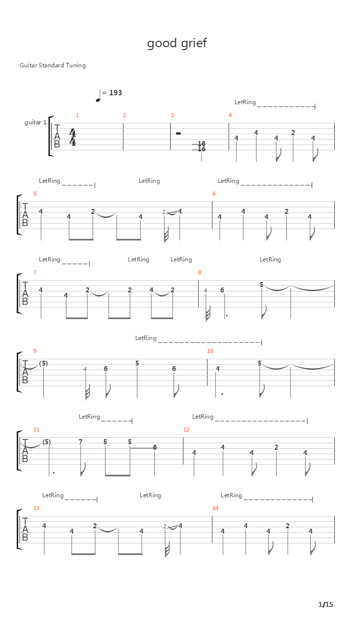 Good Grief吉他谱