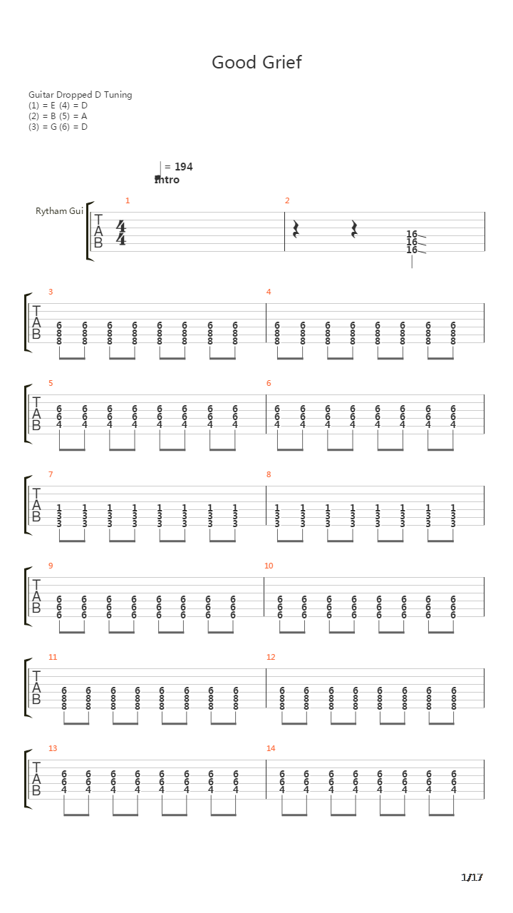 Good Grief吉他谱