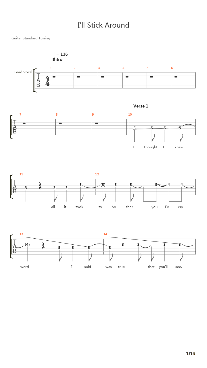 Ill Stick Around吉他谱