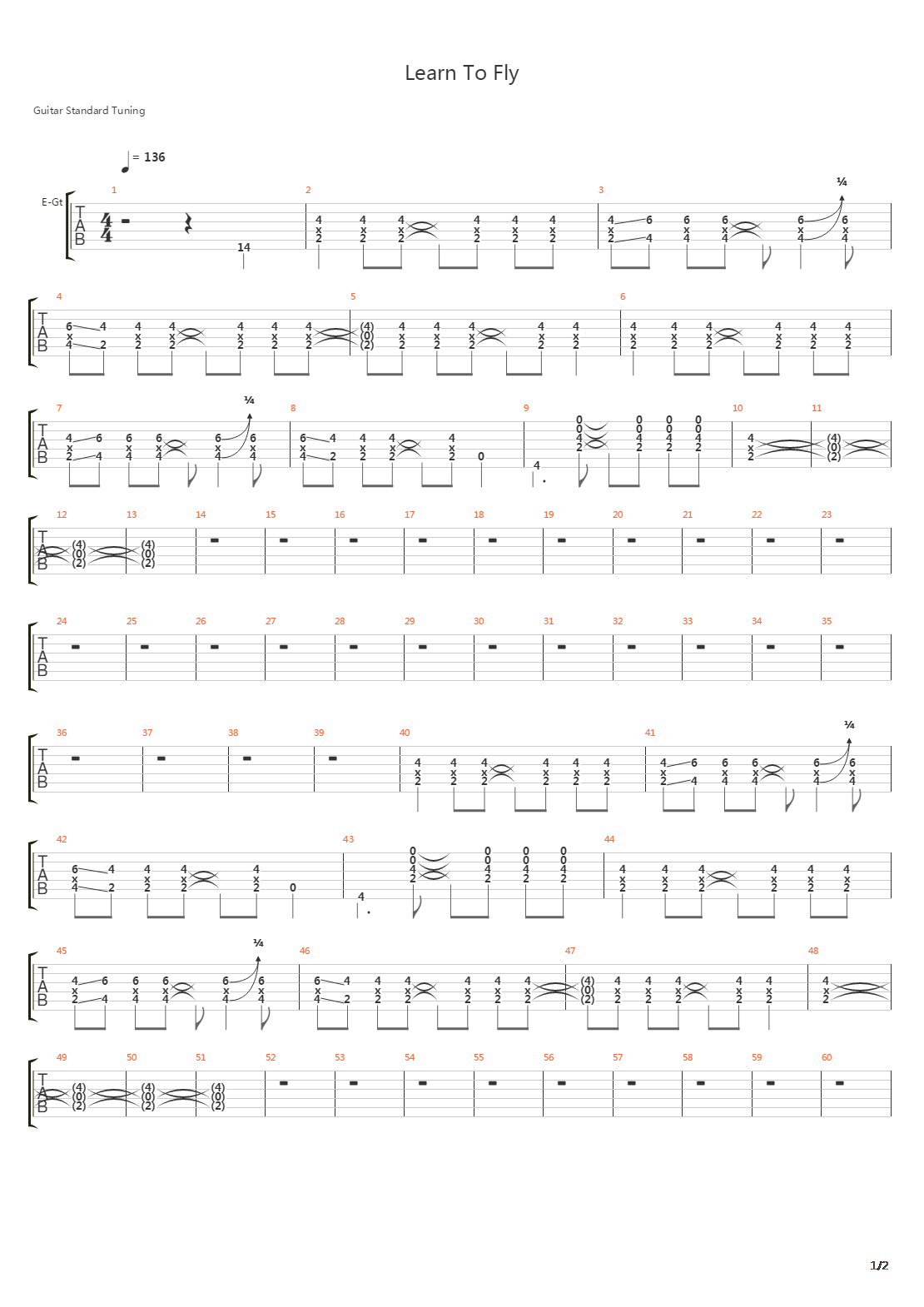 Learn To Fly吉他谱