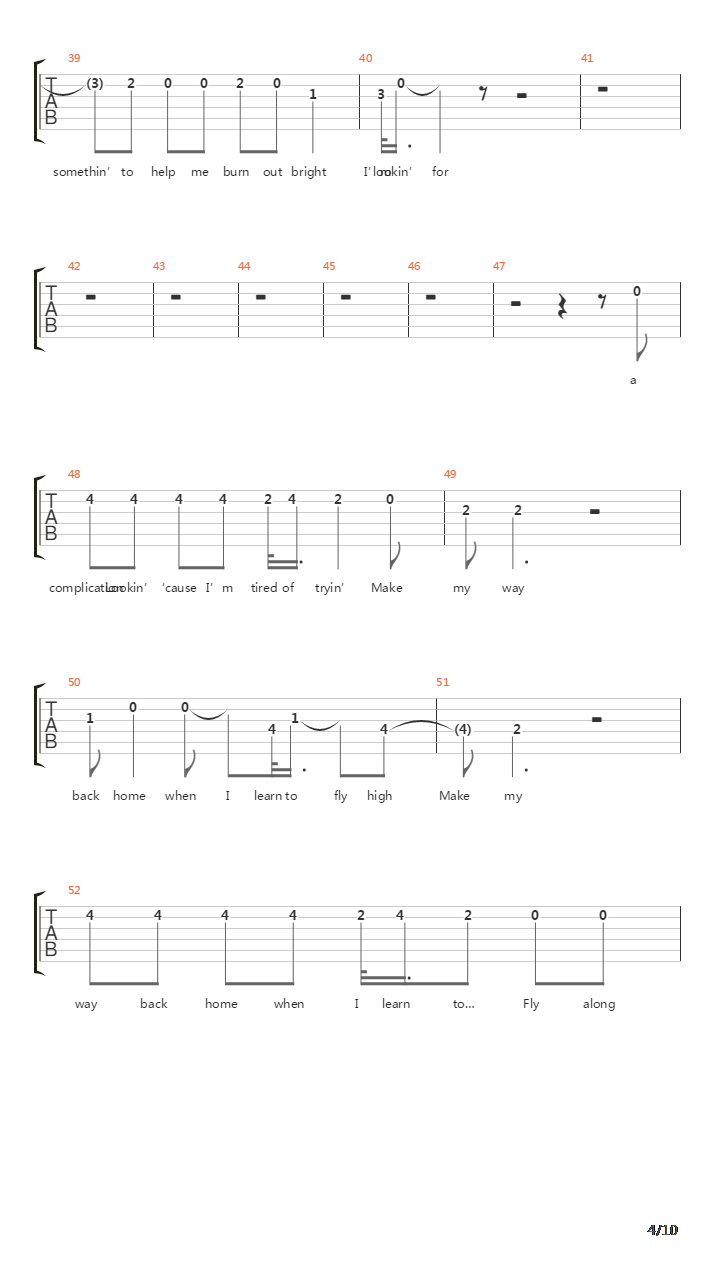 Learn To Fly吉他谱