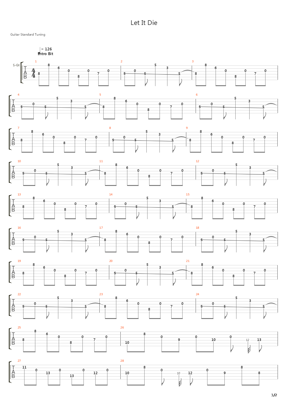 Let It Die吉他谱