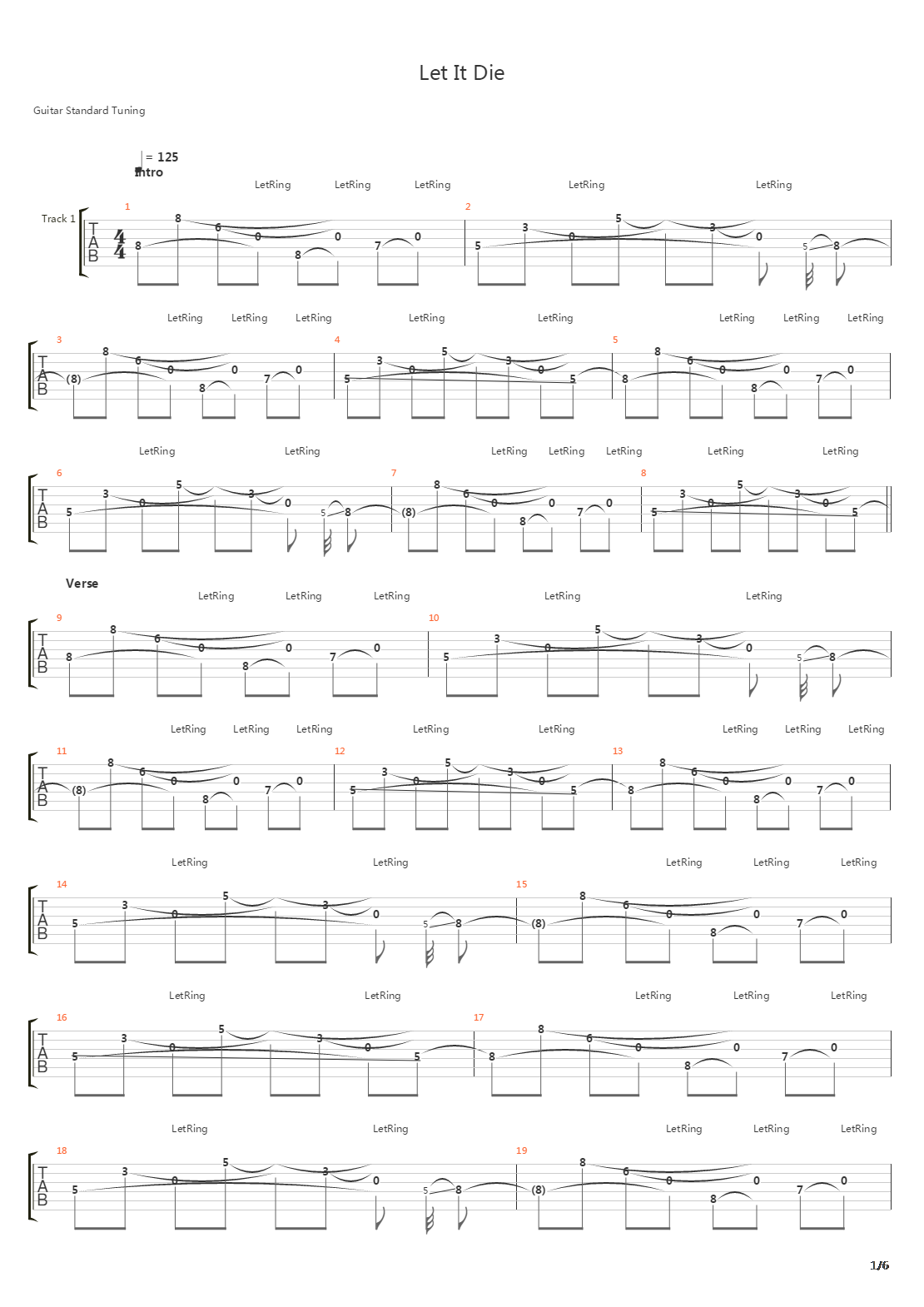 Let It Die吉他谱