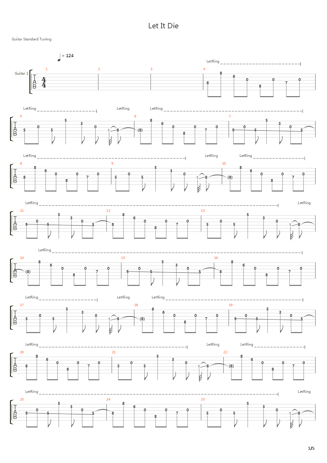 Let It Die吉他谱