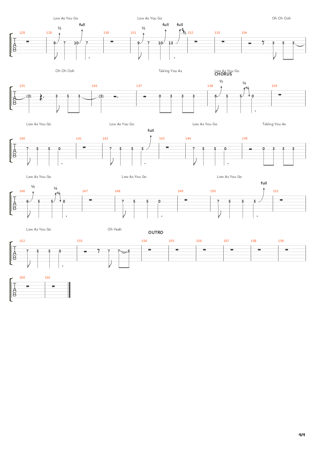 Low吉他谱