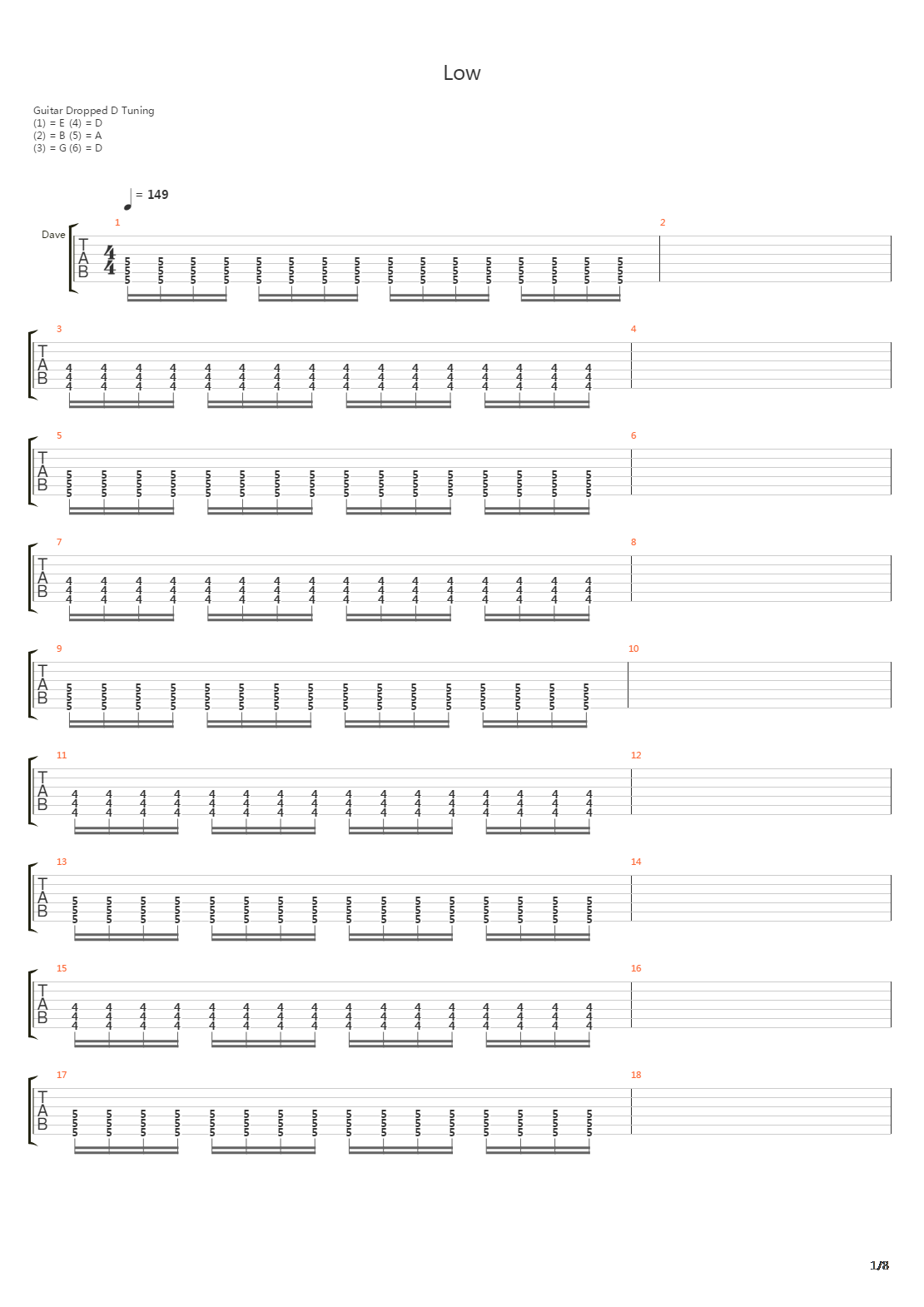 Low吉他谱