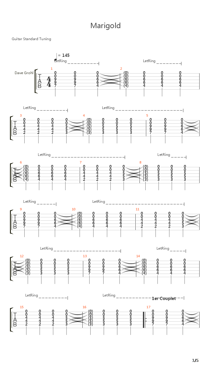 Marigold吉他谱