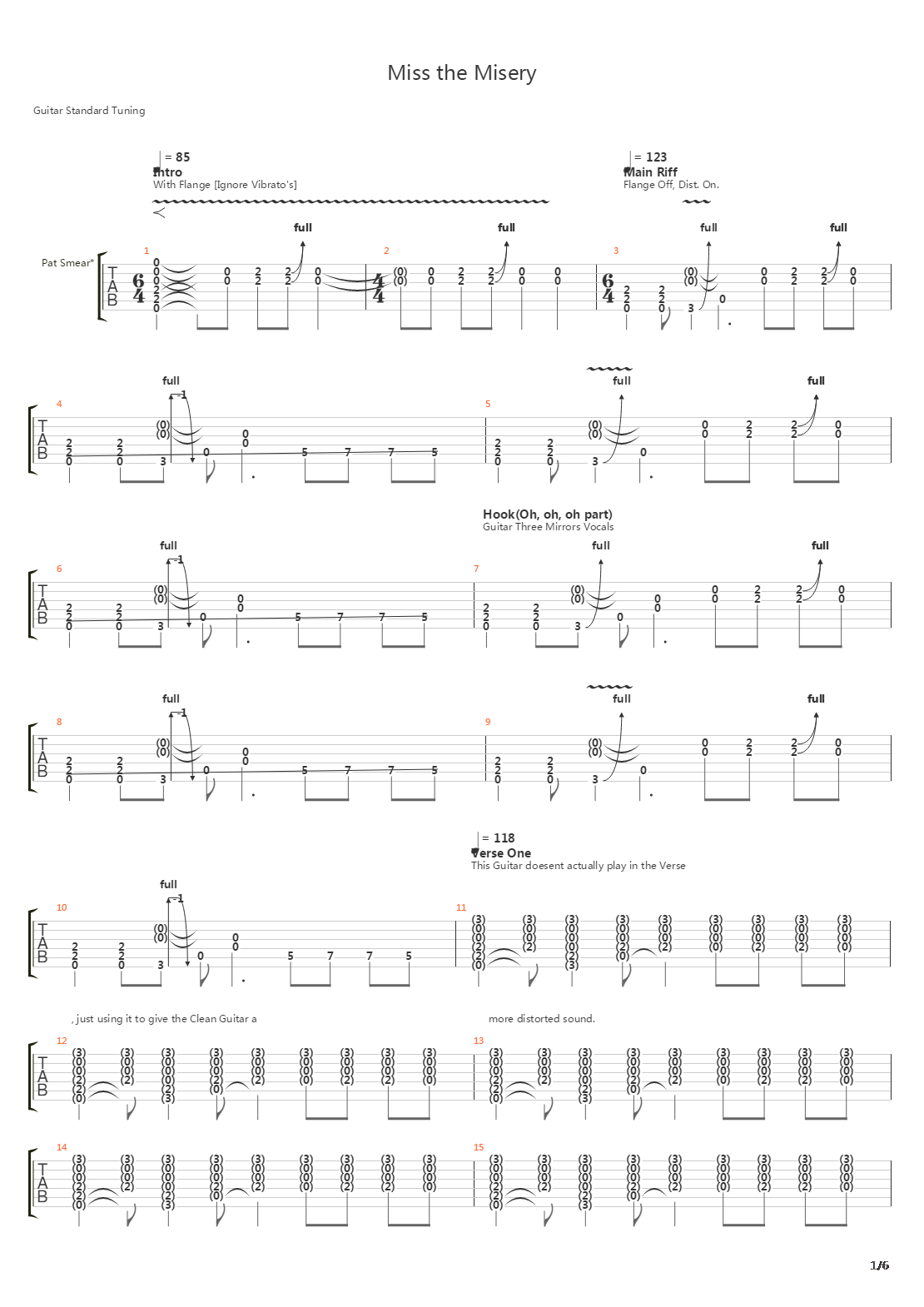 Miss The Misery吉他谱