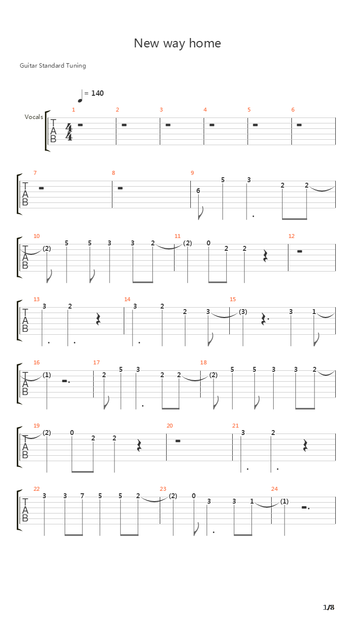 New Way Home吉他谱