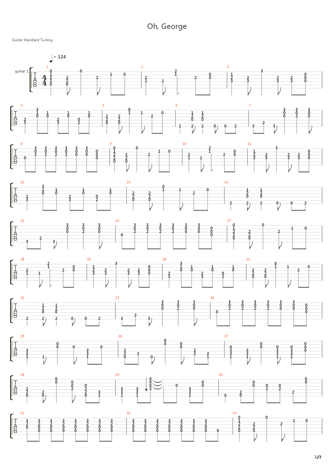 Oh George吉他谱