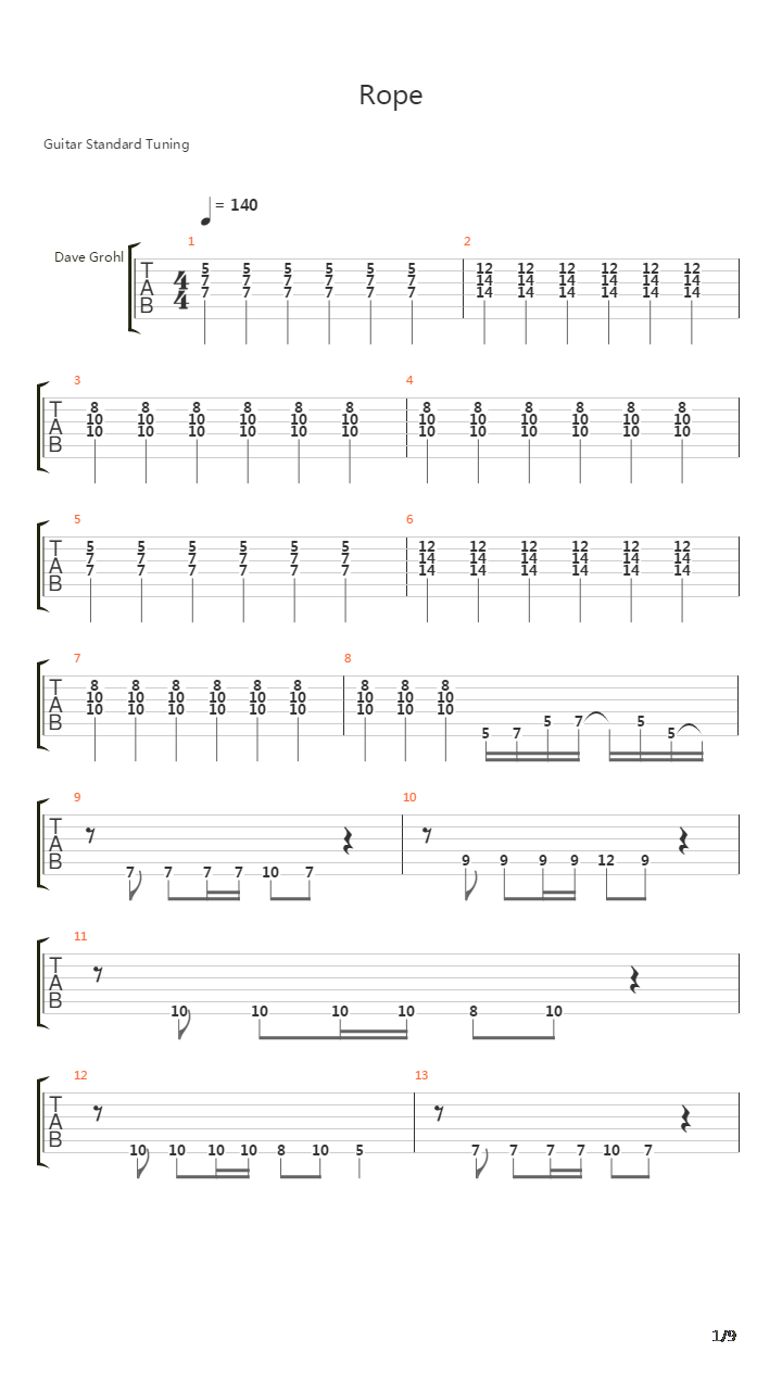 Rope吉他谱